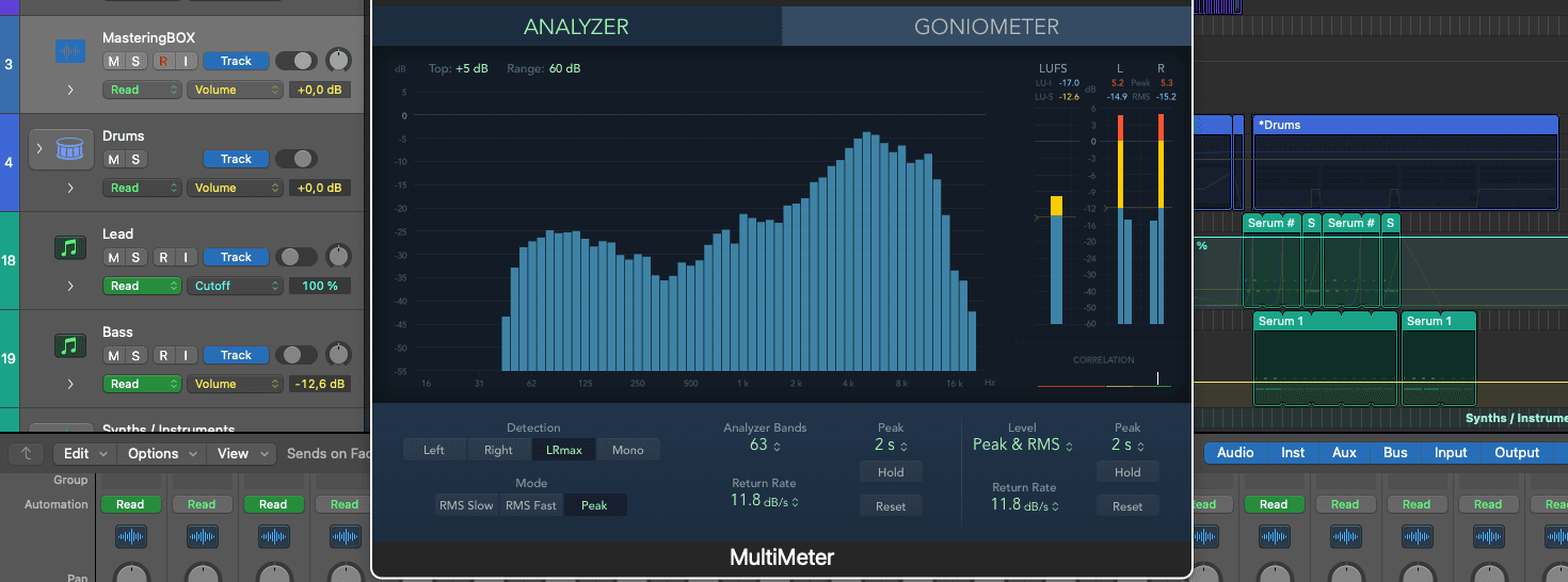 Multimeter frequency spectrum logic