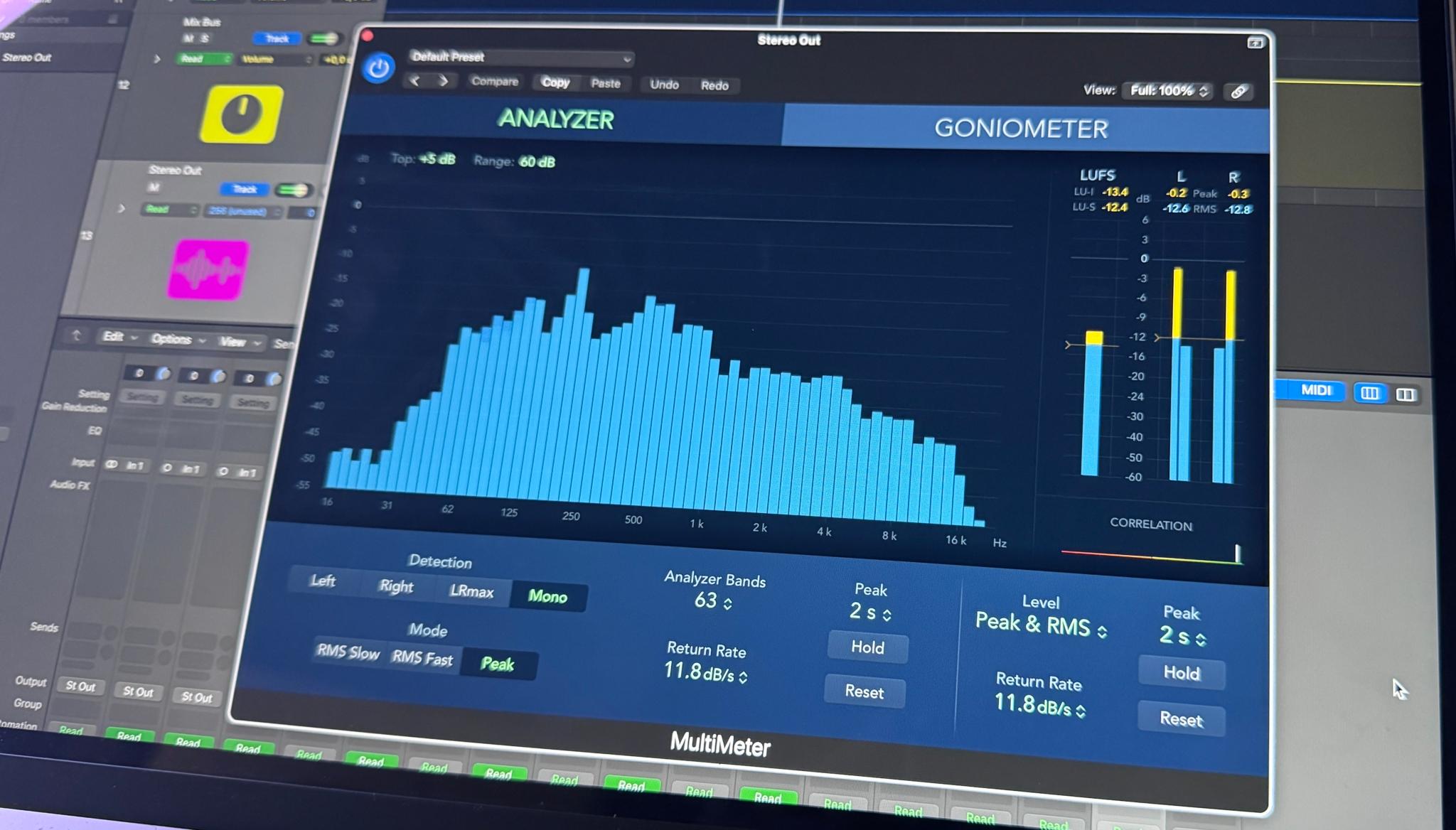 Analyzer Plugin on Stereo Out Track