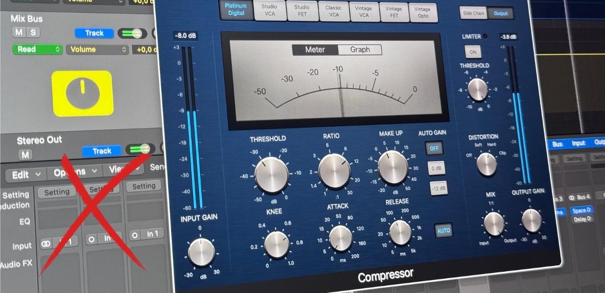 Image of an audio compressor plugin interface with various settings.