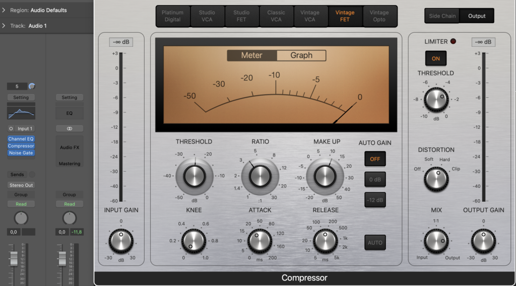 Vocal compressor on Logic