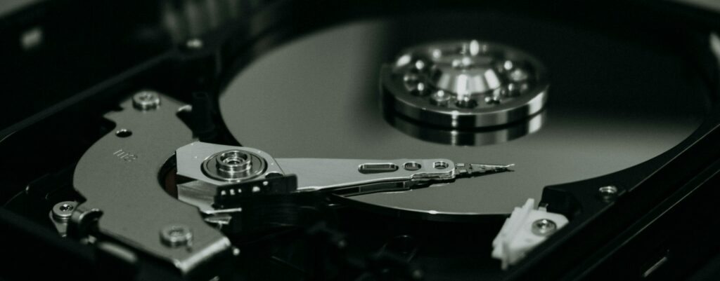 The disk inside a hard drive