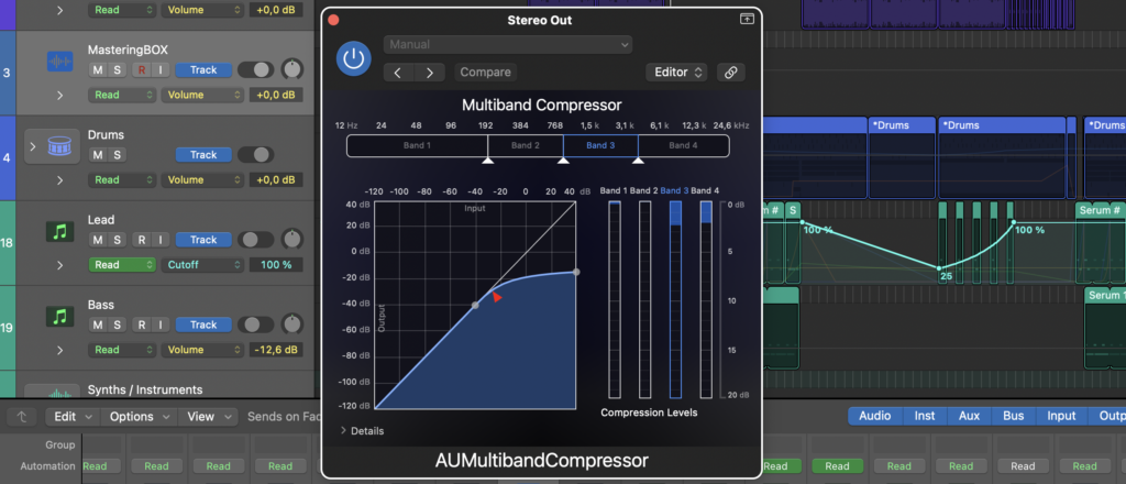 Dynamic Eq Au multiband compressor from Logic